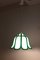 Vintage Ceiling Lamp in Flower Shape in White Plastic with Placed Green Blessing Lines, 1970s 6