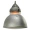 Vintage Industrial Grey Metal and Frosted Glass Pendant Lamp from Holophane, Paris 1