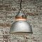 Vintage Industrial Grey Metal and Frosted Glass Pendant Lamp from Holophane, Paris 5