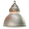 Vintage Industrial Grey Metal and Frosted Glass Pendant Lamp from Holophane, Paris 4