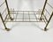 Vintage Serving Trolley in Gilt Brass on Wheels, Germany, 1970s 6