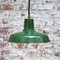 Vintage French Industrial Green Enamel Pendant Light 4