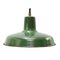 Vintage French Industrial Green Enamel Pendant Light, Image 1