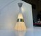 Mid-Century Italian Glass & Brass Pendant Light attributed to Stilnovo, 1950s 4