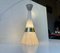 Mid-Century Italian Glass & Brass Pendant Light attributed to Stilnovo, 1950s, Image 4