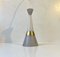 Mid-Century Italian Glass & Brass Pendant Light attributed to Stilnovo, 1950s 1