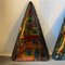 Mid-Century Modern Paintings on Mural Triangular Glass Plates, 1950s, Set of 2 7