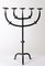 Large Brutalist Wrought Iron 5-Arm Candleholder, Image 1