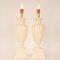 Vintage Italian Ceramic Vase Lamps in Off White by Maison Charles, 1970s, Set of 2 5