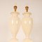 Vintage Italian Ceramic Vase Lamps in Off White by Maison Charles, 1970s, Set of 2 3