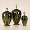 Französische Vintage Vase aus Porzellan in Gold & Grüner Keramik, 1970er, 3er Set 2