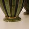 Vintage French Gold & Green Ceramic Marble Vase Lamp in Porcelain, 1970s, Set of 3 7