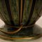 Lámpara de jarrón francesa vintage de cerámica en oro y verde de porcelana, años 70. Juego de 3, Imagen 9