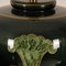 Lámpara de jarrón francesa vintage de cerámica en oro y verde de porcelana, años 70. Juego de 3, Imagen 10