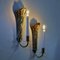 Vintage Art Deco Brass Wall Candleholders by Lars Holmström, Sweden, 1960s, Set of 2 3