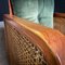Vintage Art Deco Armlehnstuhl aus grünem Ribcord Stoff 13