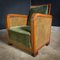 Vintage Art Deco Armchair in Green Ribcord Fabric 4