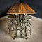 Standing Table with Green Cast Iron Chassis 13