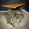 Standing Table with Green Cast Iron Chassis 2