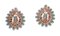 14 Karat Rose Gold, Turquoise & Diamond Stud Earrings, 1980s, Set of 2 3