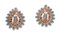 14 Karat Rose Gold, Turquoise & Diamond Stud Earrings, 1980s, Set of 2, Image 3