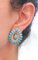 14 Karat Rose Gold, Turquoise & Diamond Stud Earrings, 1980s, Set of 2 5