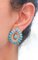 14 Karat Rose Gold, Turquoise & Diamond Stud Earrings, 1980s, Set of 2, Image 5