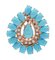 14 Karat Rose Gold, Turquoise & Diamond Stud Earrings, 1980s, Set of 2, Image 2