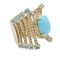 18 Karat Yellow Gold, Turquoise, Aquamarine & Diamond Ring, Image 2