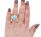 18 Karat Yellow Gold, Turquoise, Aquamarine & Diamond Ring, Image 4