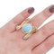 18 Karat Yellow Gold, Turquoise, Aquamarine & Diamond Ring 5