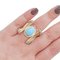 18 Karat Yellow Gold, Turquoise, Aquamarine & Diamond Ring, Image 5