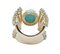 18 Karat Yellow Gold, Turquoise, Aquamarine & Diamond Ring 3