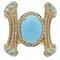 18 Karat Yellow Gold, Turquoise, Aquamarine & Diamond Ring, Image 1