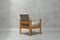 Vintage Dusty Armchair in Wood & Fabric, Image 4