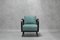 Vintage Bleu Armchair in Wood & Fabric, Image 2