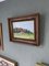 Mini paesaggio di cottage rosso, anni '50, olio su tela, con cornice, Immagine 4
