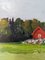 Red Cottage Mini Landscape, 1950s, Huile sur Toile, Encadrée 7