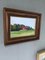 Mini paesaggio di cottage rosso, anni '50, olio su tela, con cornice, Immagine 3