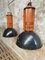 French Industrial Enamel Hanging Lamps, Set of 2 1