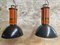 French Industrial Enamel Hanging Lamps, Set of 2 8