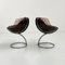 Sphere Dining Chairs attributed to Boris Tabacoff for Mobilier Moderne, 1970s, Set of 2 3