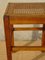 Vintage Wooden and Rattan Stool, 1940s, Image 6
