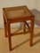 Vintage Wooden and Rattan Stool, 1940s, Image 2