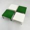 Green & White Demetrio 45 Side Table by Vico Magistretti for Artemide, 1970s, Set of 4 4