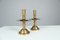 Late 19th Century Brass & Gilded Candleholders, Set of 2 8