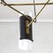 Glass, Brass and Metal 3-Light Ceiling Lamp from Stilux Milano, 1950s 4