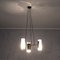 Deckenlampe aus Glas, Messing & Metall mit 3 Leuchten von Stilux Milano, 1950er 2