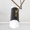 Glass, Brass and Metal 3-Light Ceiling Lamp from Stilux Milano, 1950s 3