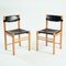 Vintage Italian Leather and Beech Stick Chair by Ibisco, 1970s, Set of 2 1